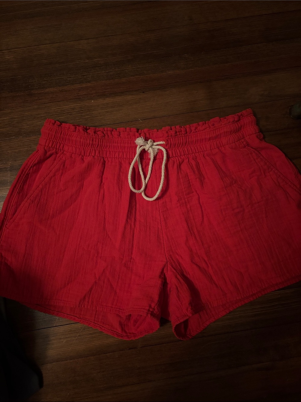 Old Navy Red Elastic Waist Drawstring Shorts